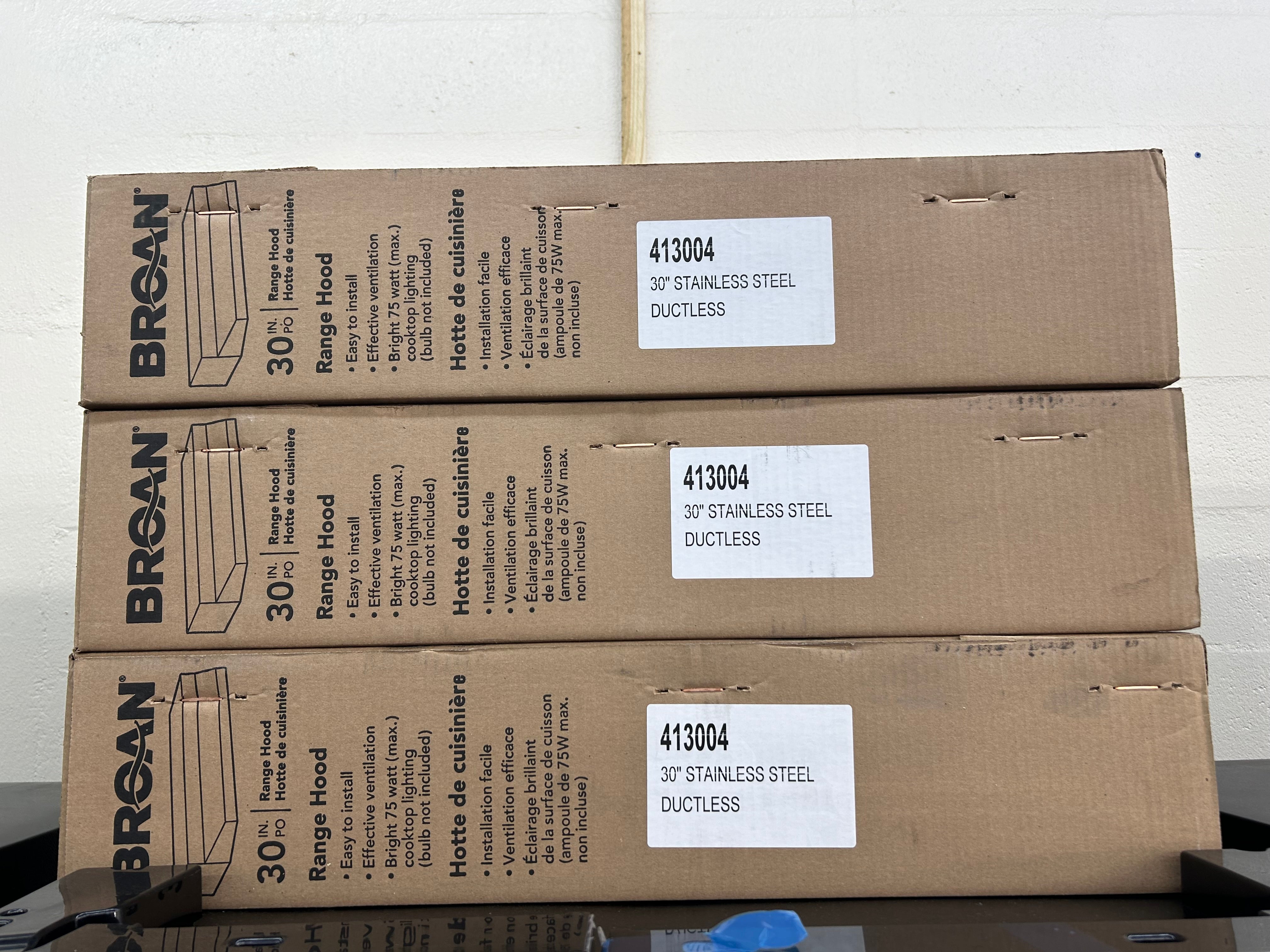 30" stainless steel ductless Hood