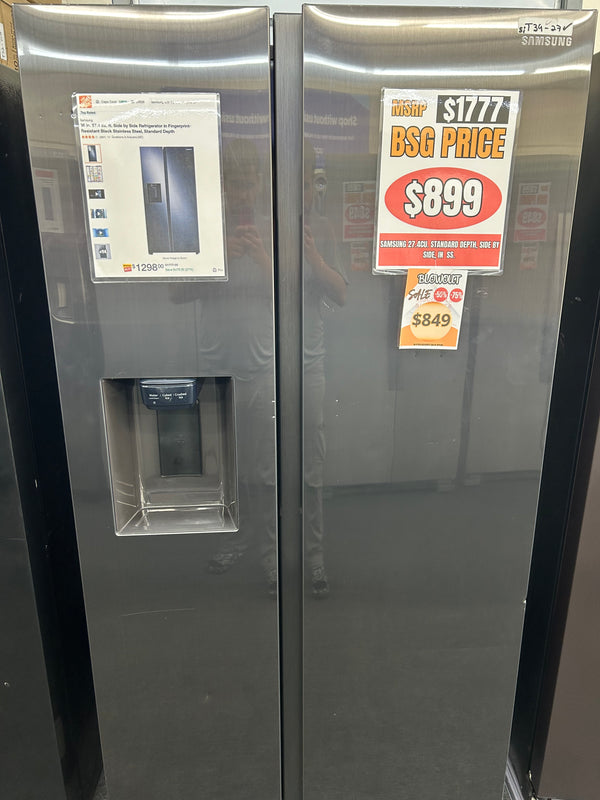 Samsung 27.04 CU.FT. Standard Depth. Side by Side in SS