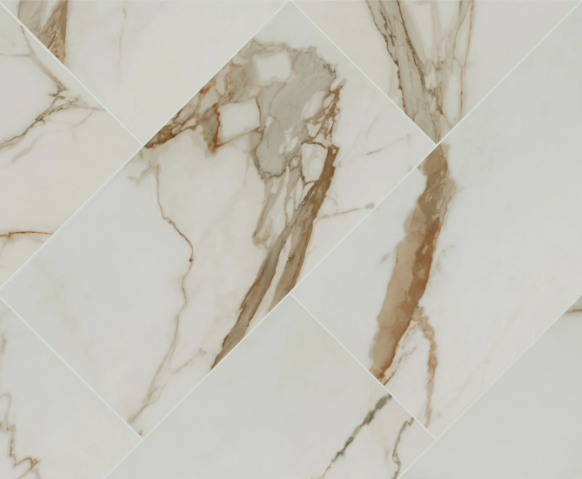 12" x 24" White Calacatta Polished Porcelain Tile
