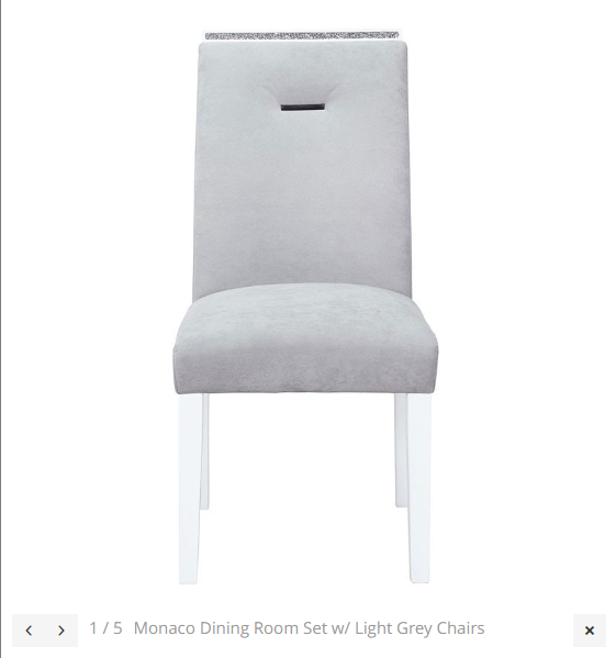Monaco White Bar table + Monaco Bar Stools Grey/White