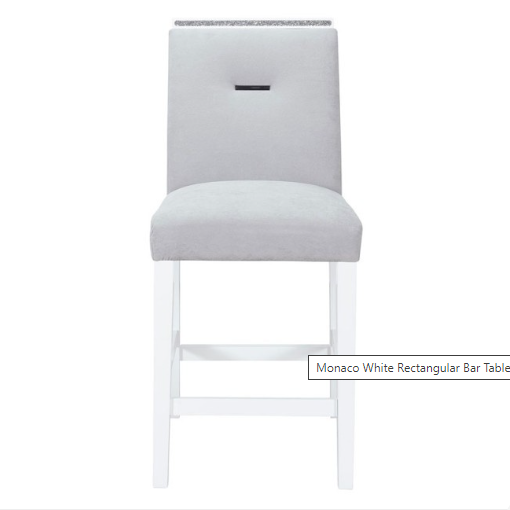 Monaco White  Bar Table Monaco Bar Stools  Grey/White
