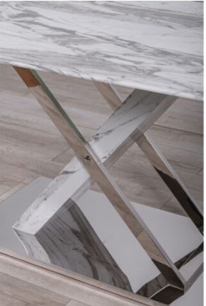 D1274Dinning Table + D915Dinning Chair White