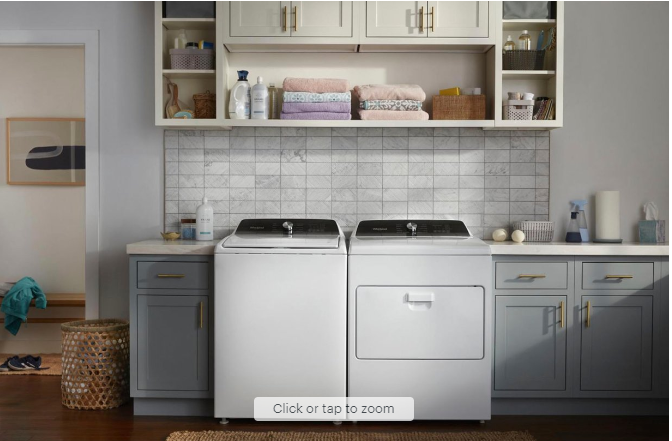 7CU. FT. White Top Load Whirlpool  Machine Dryer