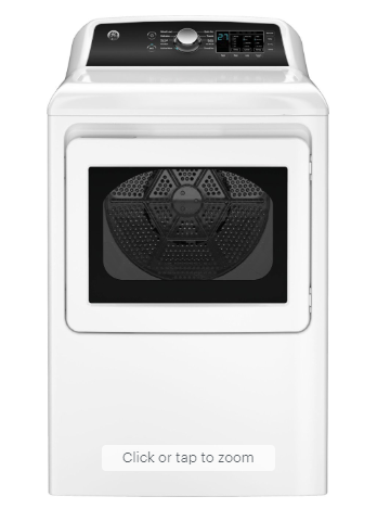 GE - 7.4 Cu. Ft. Front Load Electric Dryer with Sensor Dry - White with Matte Black