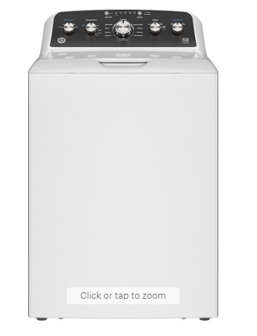 GE - 4.6 Cu. Ft. High-Efficiency Top Load Washer with Wash Boost - White with Matte Black