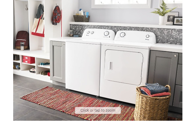 Amana - 6.5 Cu. Ft. Electric Dryer with Automatic Dryness Control - White
