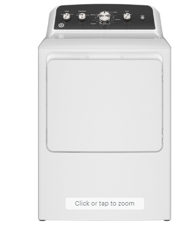 GE - 7.2 Cu. Ft. Electric Dryer -  White with Matte Black