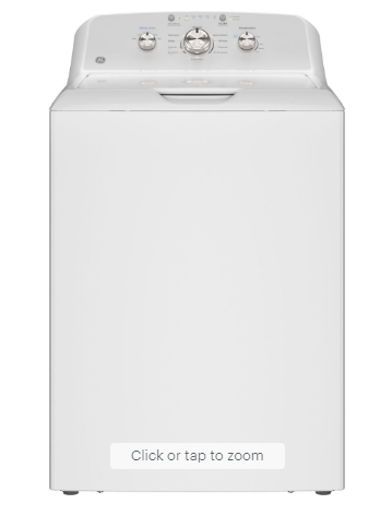 GE - 4.3 Cu. Ft. High-Efficiency Top Load Washer with Cold Plus - White with Silver Matte