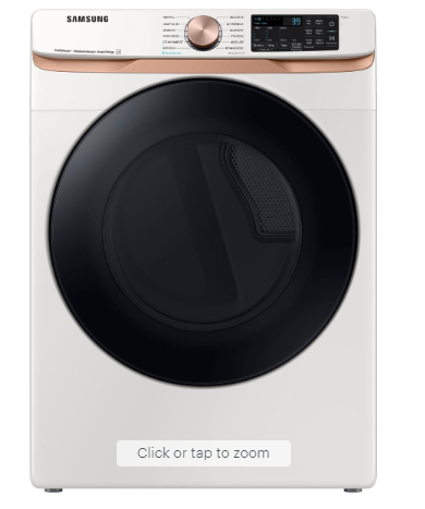 Samsung - 7.5 Cu. Ft. Stackable Smart Electric Dryer with Steam and Sensor Dry - Ivory