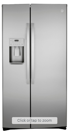 GE - 25.1 Cu. Ft. Side-By-Side Refrigerator with External Ice & Water Dispenser - Stainless Steel