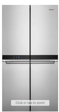 Whirlpool - 19.4 Cu. Ft. 4-Door French Door Counter-Depth Refrigerator with Flexible Organization Spaces - Stainless Steel