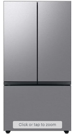 Samsung - BESPOKE 24 cu. ft. French Door Counter Depth Smart Refrigerator with Beverage Center - Stainless Steel