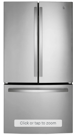 GE - 18.6 Cu. Ft. French Door Counter-Depth Refrigerator - Stainless Steel