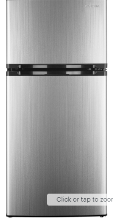 GE  Mini Fridge with Top Freezer and ENERGY STAR Certification - Stainless Steel