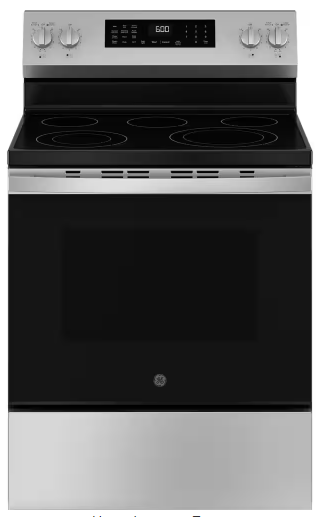 GE - 5.3 Cu. Ft. Freestanding Electric Convection Range with Steam Cleaning and Easy Wash Tray - Stainless Steel
