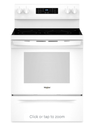 Whirlpool - 5.3 Cu. Ft. Freestanding Single Electric Range with Steam Air Fry and Air Baking - White