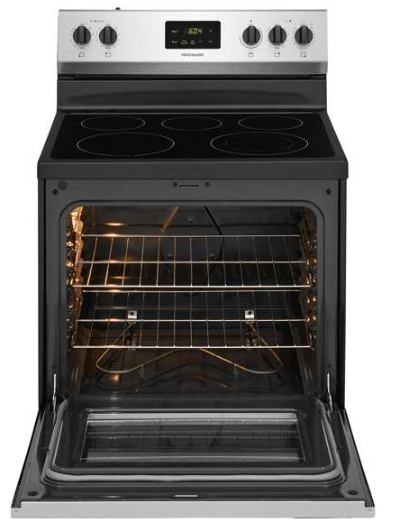 30 in. 5 Burner Element Free-Standing Electric Range in Stainless Steel with Crisp Mode