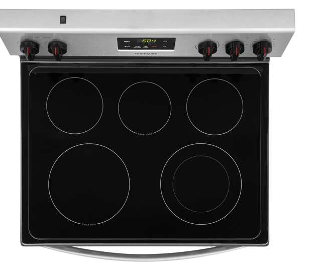 30 in. 5 Burner Element Free-Standing Electric Range in Stainless Steel with Crisp Mode
