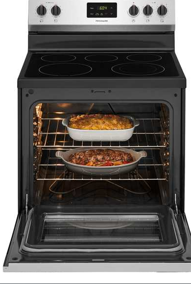 30 in. 5 Burner Element Free-Standing Electric Range in Stainless Steel with Crisp Mode