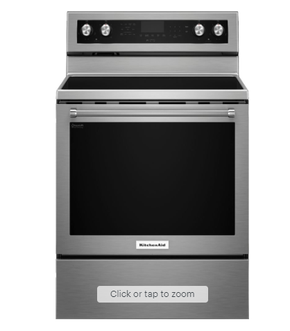 KitchenAid - 6.4 Cu. Ft. Self-Cleaning Freestanding Electric Convection Range - Stainless Steel