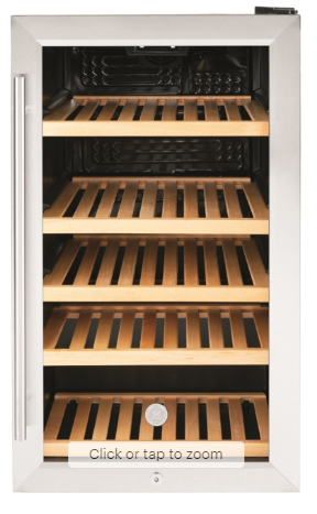 GE - 31-Bottle or 109-Can Wine and Beverage Cooler - Stainless Steel