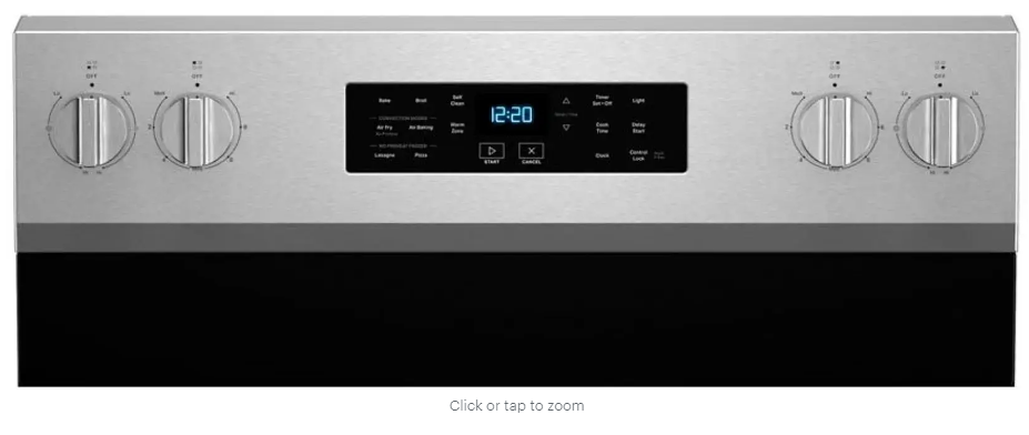 Whirlpool - 5.3 Cu. Ft. Freestanding Single Electric Range with Steam Air Fry and Air Baking - Stainless Steel