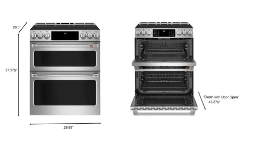 Café - 6.7 Cu. Ft. Slide-In Double Oven Electric Induction Convection Range, Customizable - Stainless Steel