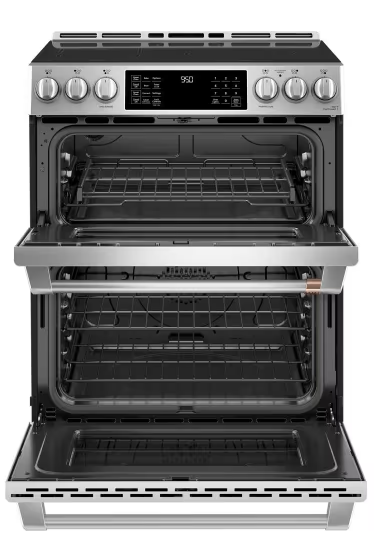 Café - 6.7 Cu. Ft. Slide-In Double Oven Electric Induction Convection Range, Customizable - Stainless Steel