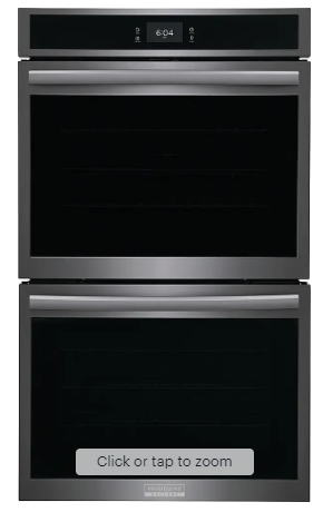 Frigidaire - Gallery 30" Double Electric Wall Oven with Total Convection - Black Stainless Steel