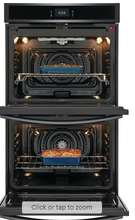 Frigidaire - Gallery 30" Double Electric Wall Oven with Total Convection - Black Stainless Steel