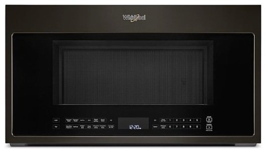 Whirlpool - 1.9 Cu. Ft. Convection Over-the-Range Microwave with Air Fry Mode - Black Stainless Steel