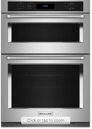 KitchenAid - 30" Built-In Electric Convection Double Wall Combination with Microwave and Air Fry Mode - Stainless Steel