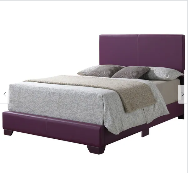 Aaron Upholstered Full Panel Bed - Purple