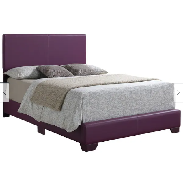 Aaron Upholstered Full Panel Bed - Purple