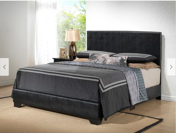 Aaron Upholstered Full Panel Bed - Black