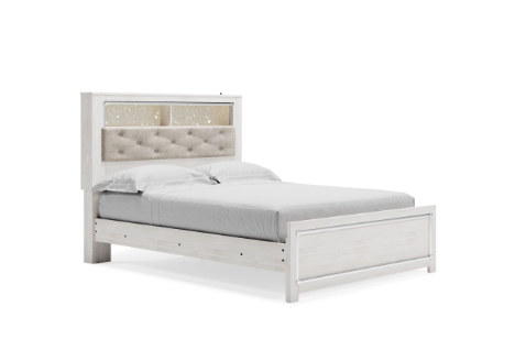 Altyra Queen Panel Bookcase Bed with Mirrored Dresser