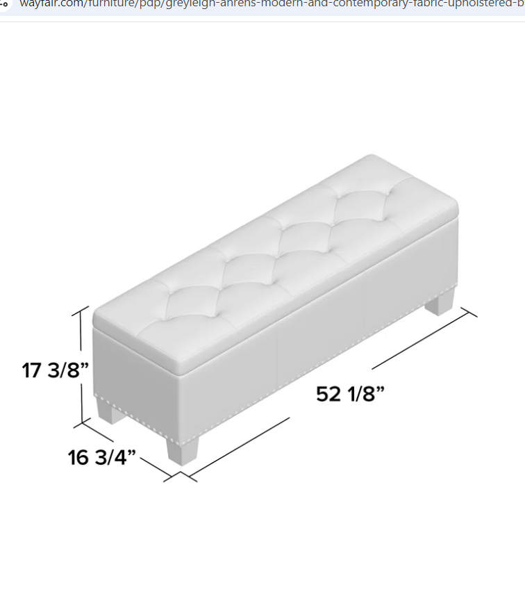 Ahrens Polyester Blend Upholstered Storage Bench