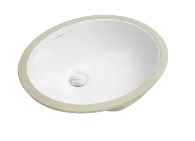 18-1/2" x 15 1/8" Oval Undermount Ceramic Bathroom Sink with Overflow