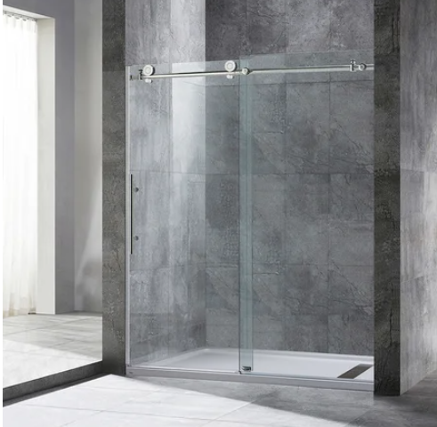 60 in. x 78 in. Fully Frameless Sliding Bypass Shower Door
