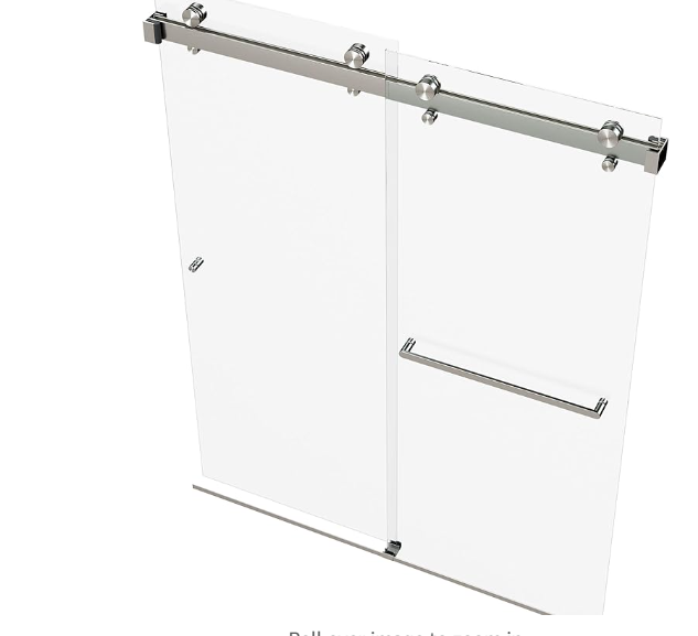 2 wheel frameless shower door 60' x 56'