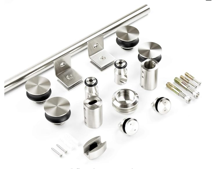 Bypass shower door hardware brushed nickel