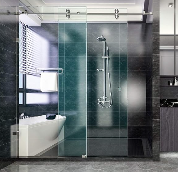 Bypass shower door hardware brushed nickel