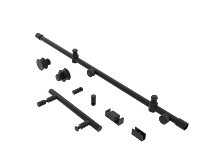 2 wheel shower glass door hardware matte black