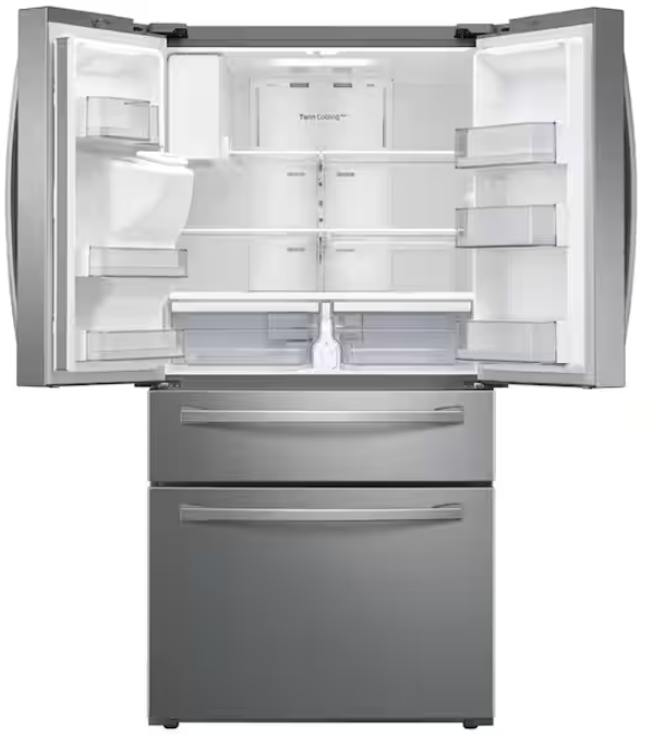 Samsung 36 in. 28 cu. ft. Standard Depth 4 Door French Door Smart Refrigerator in Fingerprint Resistant Stainless Steel
