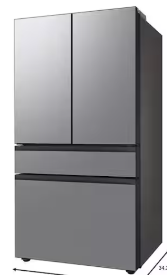 Samsung Bespoke 36 in. 29 cu. ft. Standard Depth 4 Door French Door Smart Refrigerator in Stainless Steel with Beverage Center