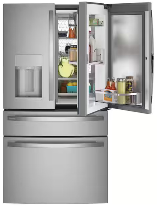 GE Profile 27.9 cu. ft. Smart 4 Door French Door Refrigerator with Door-in-Door in Fingerprint Resistant Stainless Steel