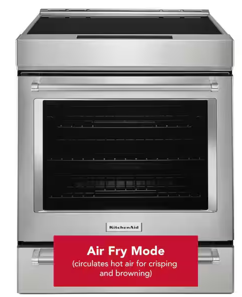 KITCHENAID 30- IN 4 BURNER ELEMENT INDUCTION SLIDE-IN CONVECTION RANGE WITH AIR FRY