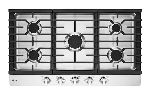 LG 36 IN 5 BURNER STAINLESS STEEL GAS COOKTOP