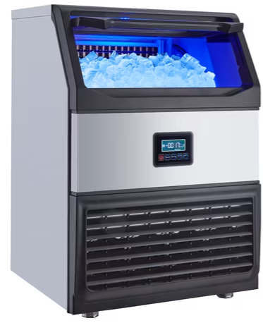 COMMERCIAL ICE MAKER MACHINE, 256LBS/24H,55LBS STORAGE, 126 ICE CUBES IN 12-15 MIN, SINGLE WATER INLET, EFFECIENT ICE PRODRUCTION, ICE MACHINE, LED DISPLAY, FOR HOME BAR OFFICE PARTY