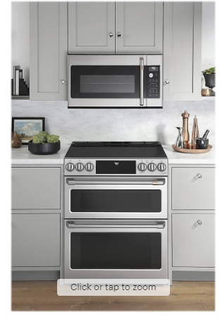 Café - 6.7 Cu. Ft. Slide-In Double Oven Electric True Convection Range with Built-In Wi-Fi, Customizable - Stainless Steel